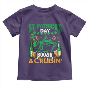 Funny St Patricks Cruise Toddler T Shirt Boozin' Cruisin' Drinking Squad Family Group Matching TS02 Purple Print Your Wear