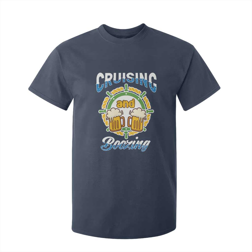 Funny St Patricks Cruise T Shirt For Kid Cruising And Boozing Drinking Squad Family Group Matching TS02 Navy Print Your Wear