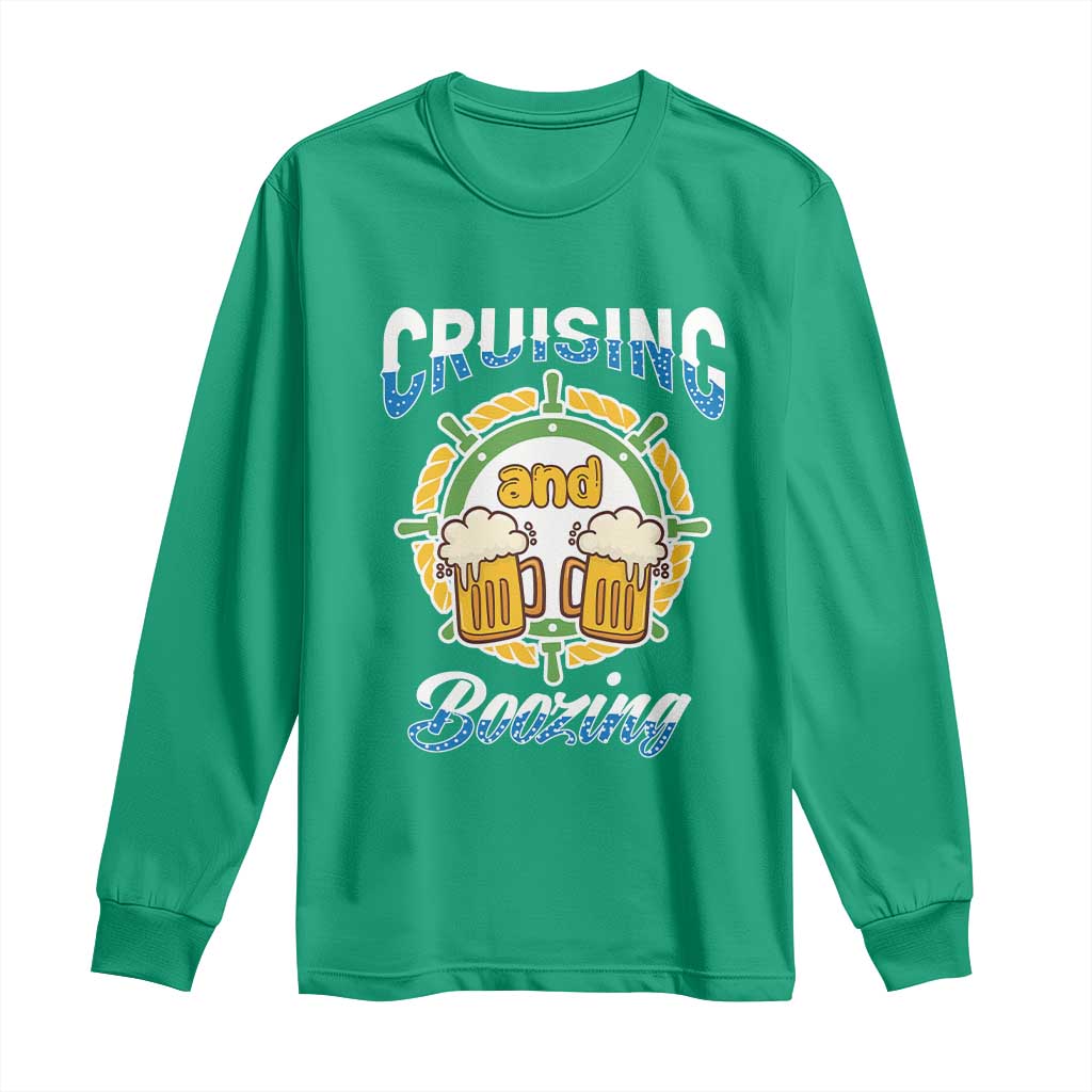 Funny St Patricks Cruise Long Sleeve Shirt Cruising And Boozing Drinking Squad Family Group Matching TS02 Irish Green Print Your Wear