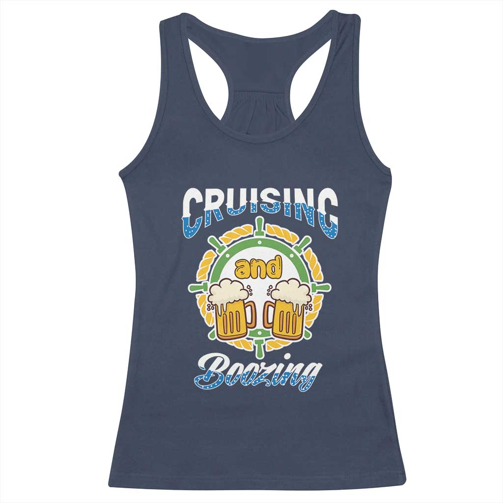Funny St Patricks Cruise Racerback Tank Top Cruising And Boozing Drinking Squad Family Group Matching TS02 Navy Print Your Wear