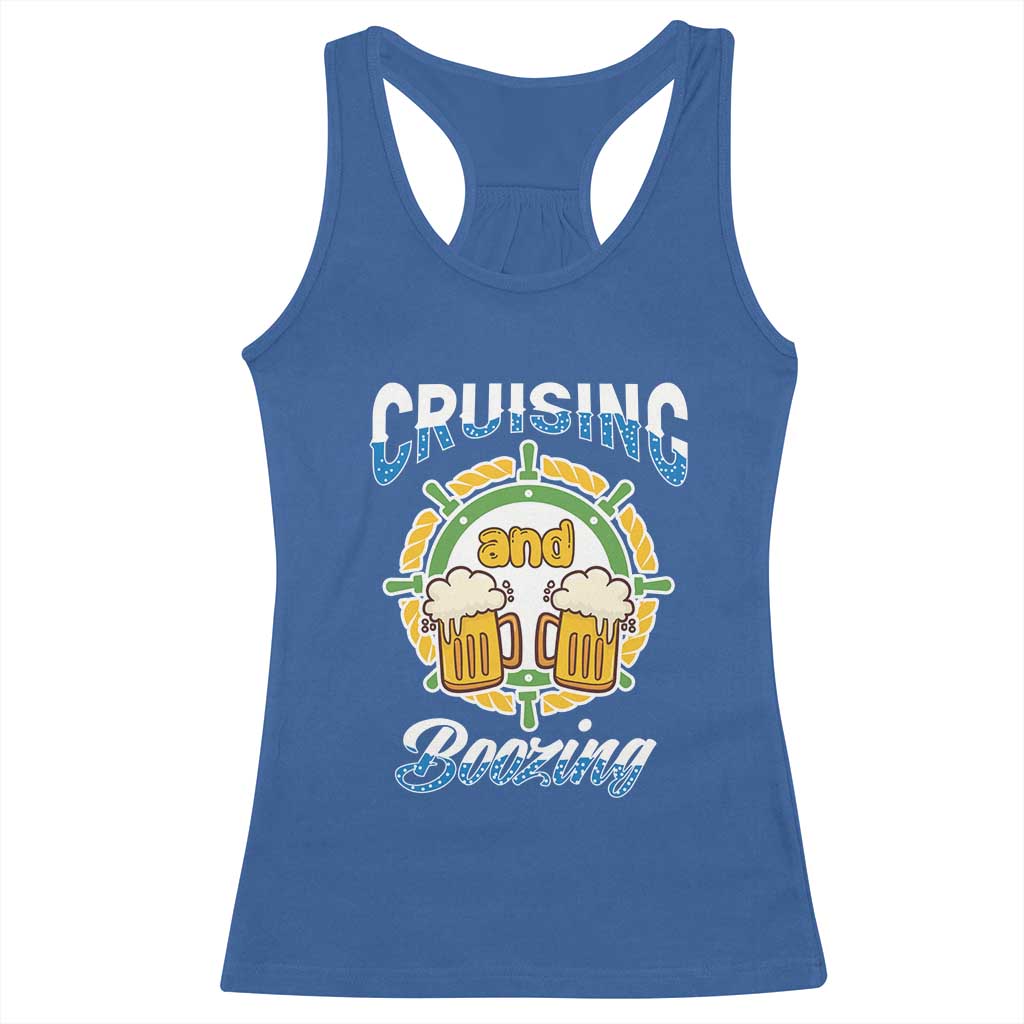 Funny St Patricks Cruise Racerback Tank Top Cruising And Boozing Drinking Squad Family Group Matching TS02 Royal Blue Print Your Wear