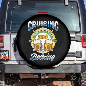 Funny St Patricks Cruise Spare Tire Cover Cruising And Boozing Drinking Squad Family Group Matching TS02 No hole Black Print Your Wear