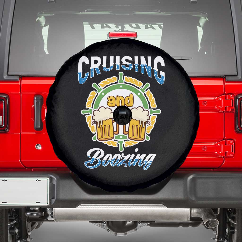 Funny St Patricks Cruise Spare Tire Cover Cruising And Boozing Drinking Squad Family Group Matching TS02 Black Print Your Wear