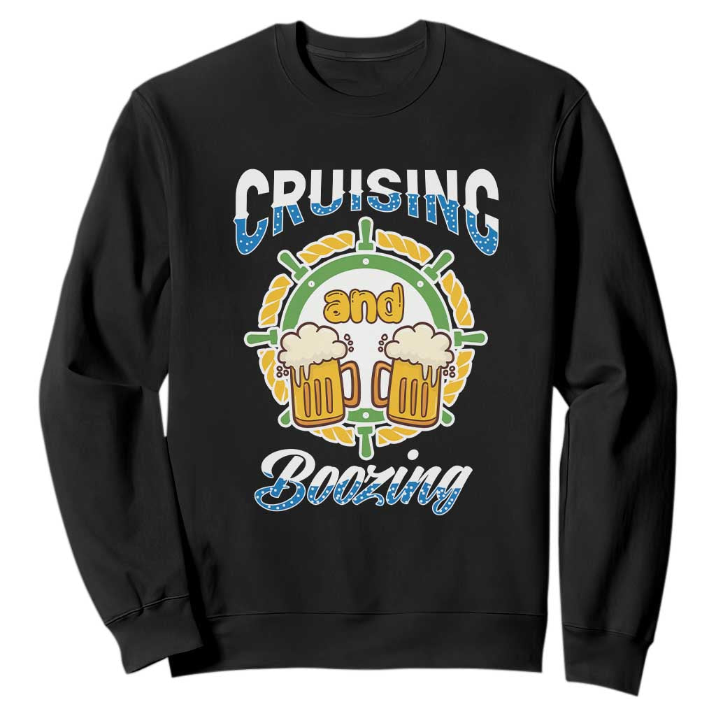 Funny St. Patricks Cruise Sweatshirt Cruising And Boozing Drinking Squad Family Group Matching TS02 Black Printyourwear