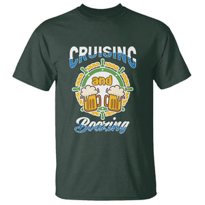 Funny St. Patricks Cruise T Shirt Cruising And Boozing Drinking Squad Family Group Matching TS02 Dark Forest Green Printyourwear