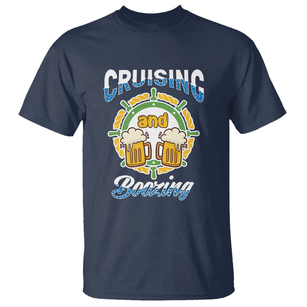 Funny St. Patricks Cruise T Shirt Cruising And Boozing Drinking Squad Family Group Matching TS02 Navy Printyourwear