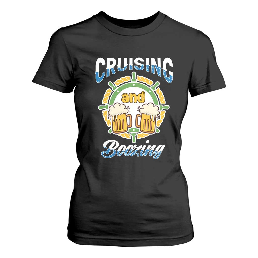 Funny St Patricks Cruise T Shirt For Women Cruising And Boozing Drinking Squad Family Group Matching TS02 Black Print Your Wear