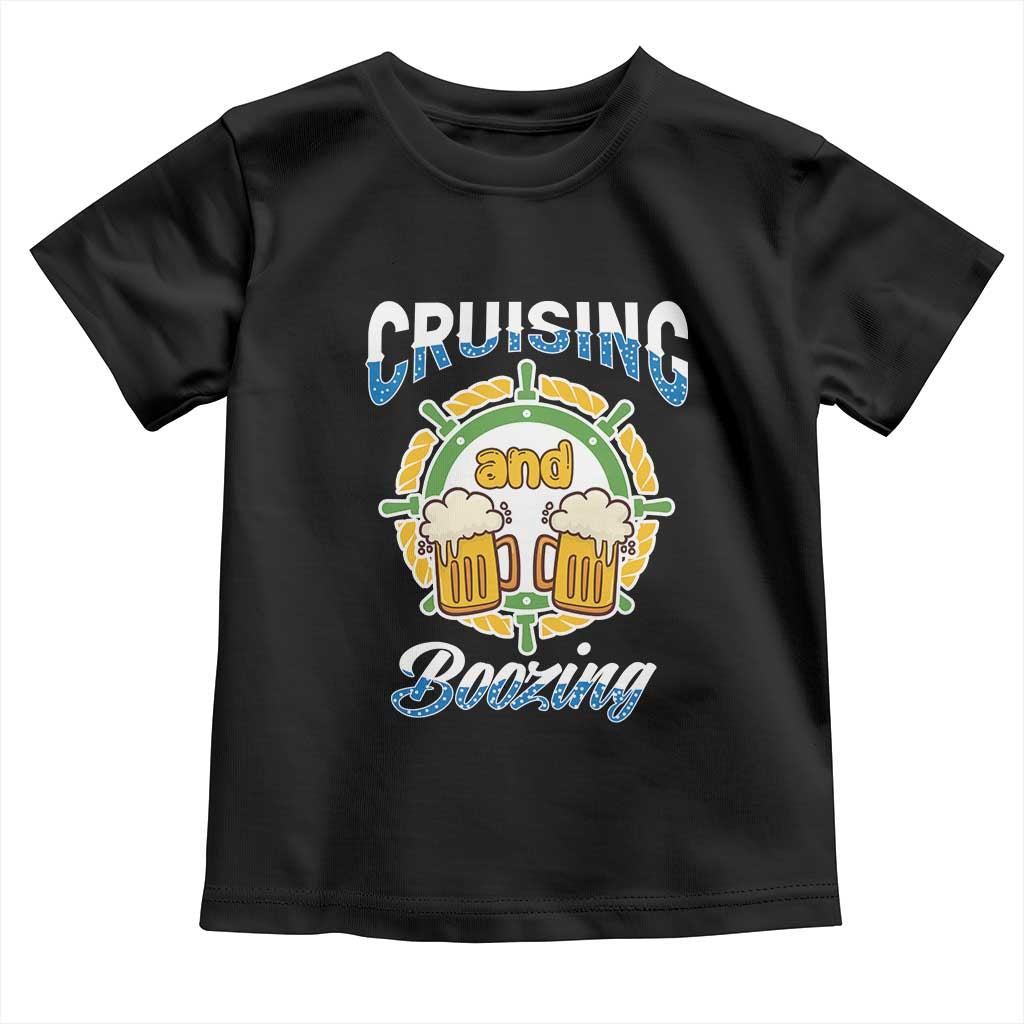 Funny St Patricks Cruise Toddler T Shirt Cruising And Boozing Drinking Squad Family Group Matching TS02 Black Print Your Wear