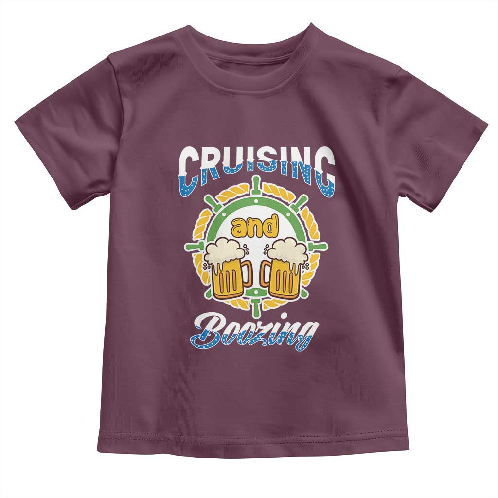 Funny St Patricks Cruise Toddler T Shirt Cruising And Boozing Drinking Squad Family Group Matching TS02 Maroon Print Your Wear