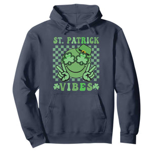 Funny St. Patricks Day Hoodie St Patrick Vibes Retro Groovy TS02 Navy Printyourwear