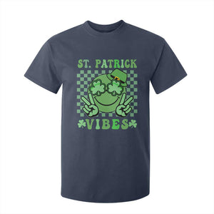 Funny St Patricks Day T Shirt For Kid St Patrick Vibes Retro Groovy TS02 Navy Print Your Wear