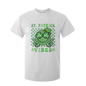 Funny St Patricks Day T Shirt For Kid St Patrick Vibes Retro Groovy TS02 White Print Your Wear