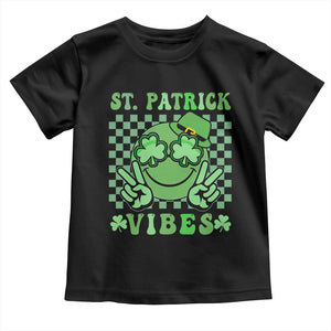 Funny St Patricks Day Toddler T Shirt St Patrick Vibes Retro Groovy TS02 Black Print Your Wear