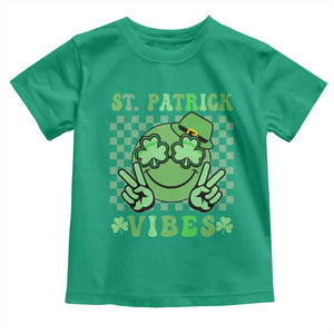 Funny St Patricks Day Toddler T Shirt St Patrick Vibes Retro Groovy TS02 Irish Green Print Your Wear
