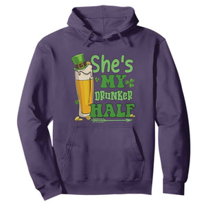 Funny St. Patricks Day Drinking Couple Matching Hoodie She's My Drunker Half TS02 Purple Printyourwear