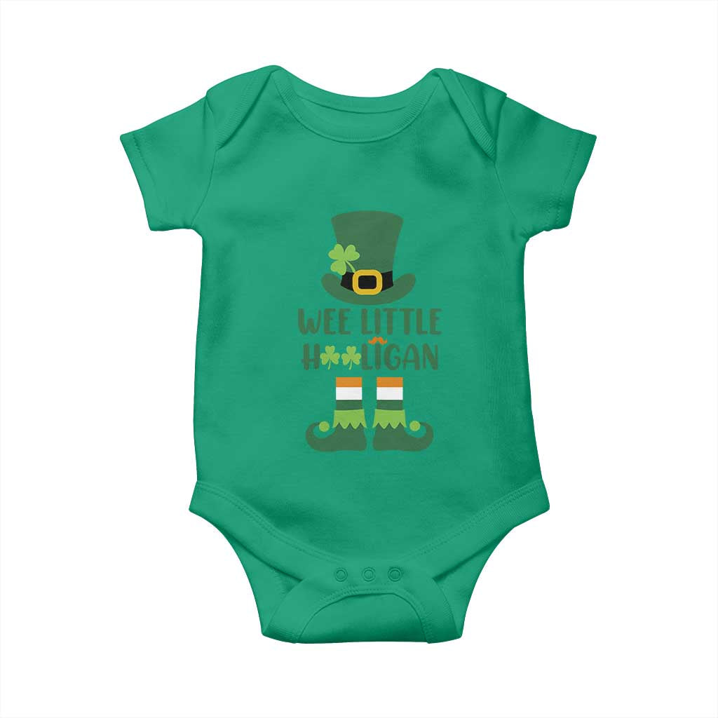 Cute St Patricks Day Baby Onesie Wee Little Hooligan Leprechaun for Boy Kids TS02 Irish Green Print Your Wear