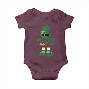 Cute St Patricks Day Baby Onesie Wee Little Hooligan Leprechaun for Boy Kids TS02 Maroon Print Your Wear
