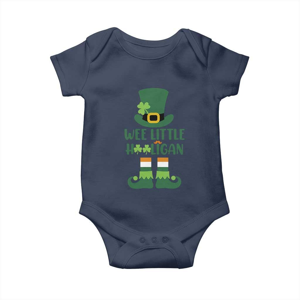 Cute St Patricks Day Baby Onesie Wee Little Hooligan Leprechaun for Boy Kids TS02 Navy Print Your Wear