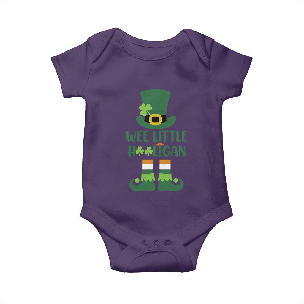 Cute St Patricks Day Baby Onesie Wee Little Hooligan Leprechaun for Boy Kids TS02 Purple Print Your Wear
