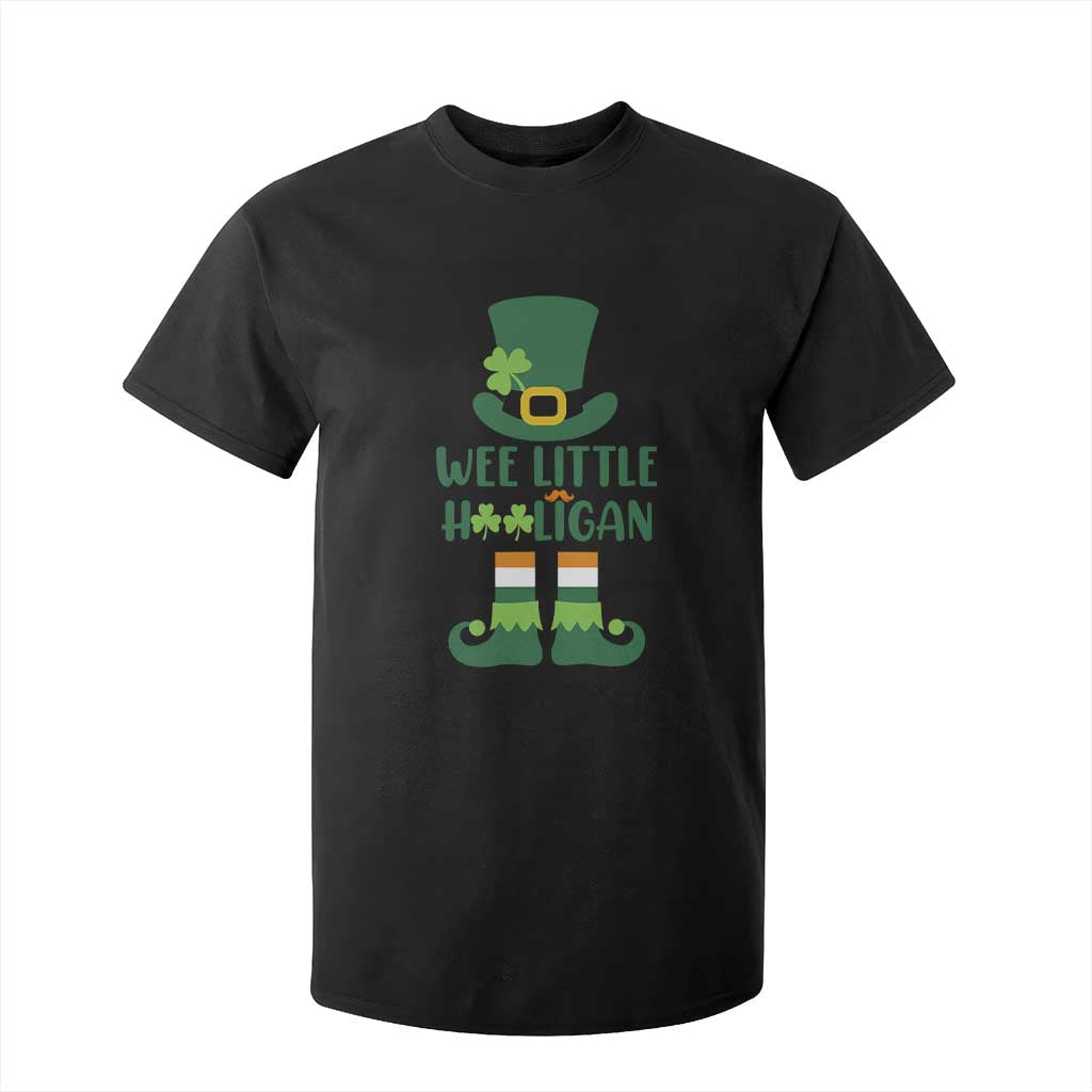 Cute St Patricks Day T Shirt For Kid Wee Little Hooligan Leprechaun for Boy Kids TS02 Black Print Your Wear
