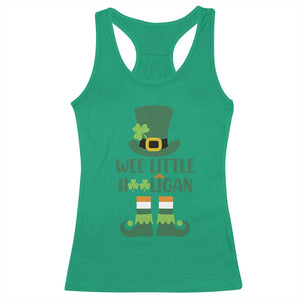 Cute St Patricks Day Racerback Tank Top Wee Little Hooligan Leprechaun for Boy Kids TS02 Irish Green Print Your Wear