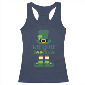 Cute St Patricks Day Racerback Tank Top Wee Little Hooligan Leprechaun for Boy Kids TS02 Navy Print Your Wear
