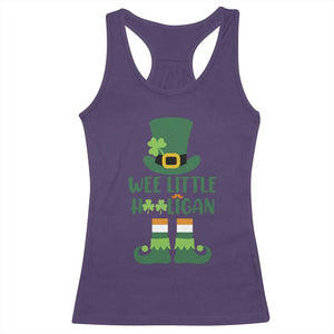 Cute St Patricks Day Racerback Tank Top Wee Little Hooligan Leprechaun for Boy Kids TS02 Purple Print Your Wear