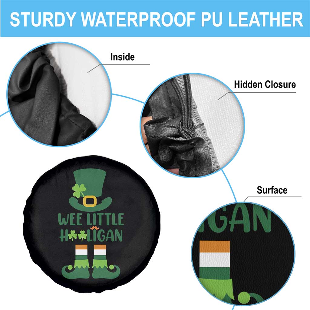 Cute St Patricks Day Spare Tire Cover Wee Little Hooligan Leprechaun for Boy Kids TS02 Print Your Wear
