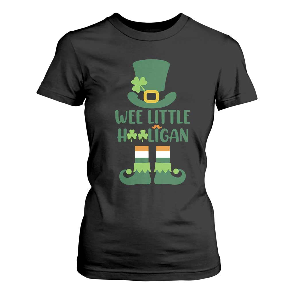 Cute St Patricks Day T Shirt For Women Wee Little Hooligan Leprechaun for Boy Kids TS02 Black Print Your Wear