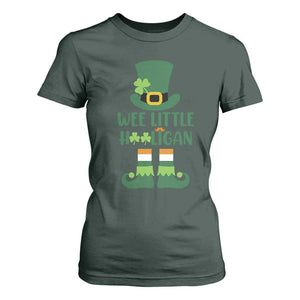 Cute St Patricks Day T Shirt For Women Wee Little Hooligan Leprechaun for Boy Kids TS02 Dark Forest Green Print Your Wear