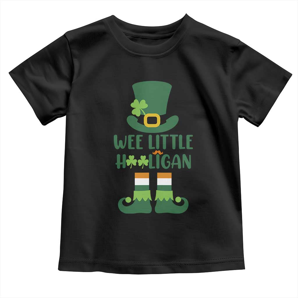 Cute St Patricks Day Toddler T Shirt Wee Little Hooligan Leprechaun for Boy Kids TS02 Black Print Your Wear