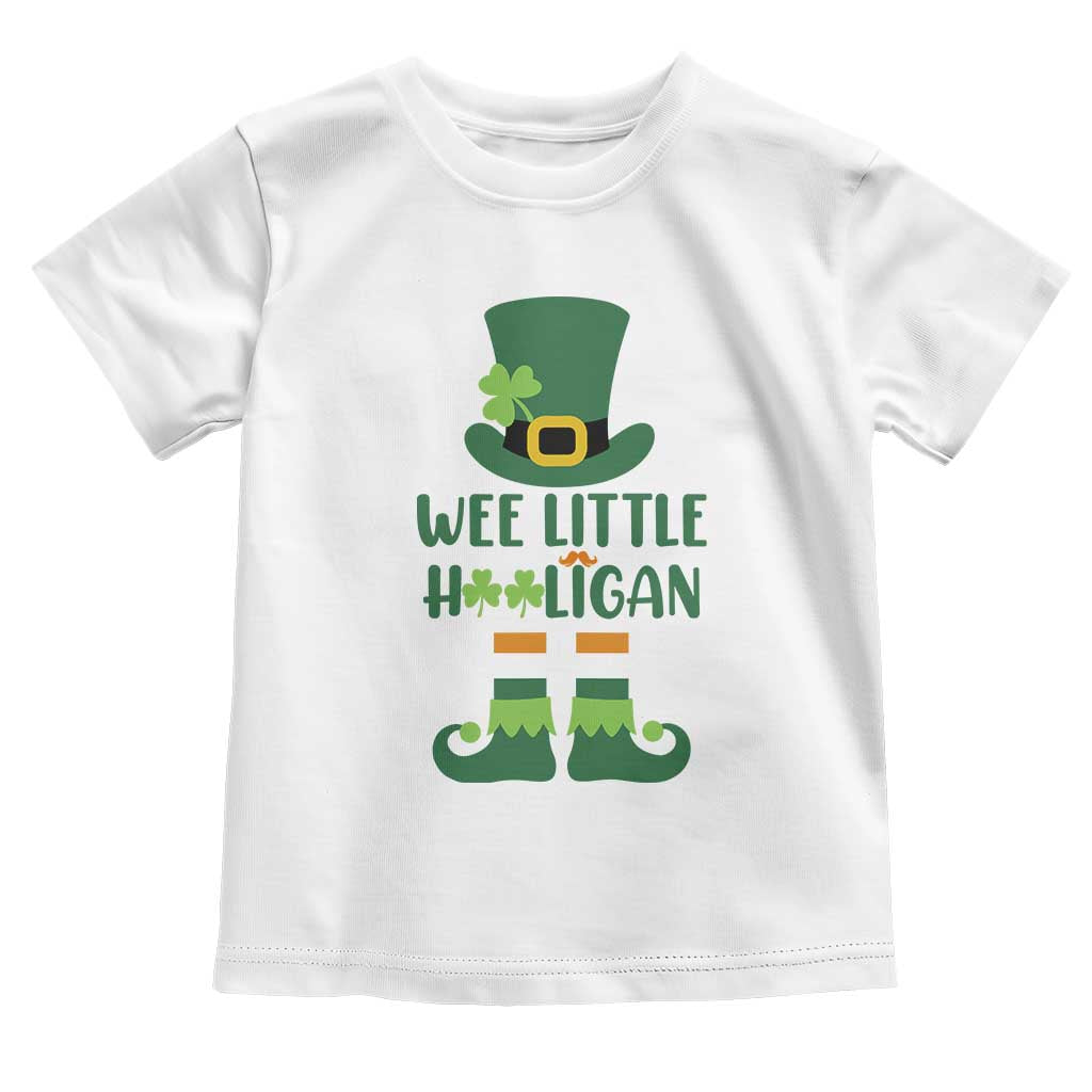 Cute St Patricks Day Toddler T Shirt Wee Little Hooligan Leprechaun for Boy Kids TS02 White Print Your Wear