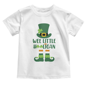 Cute St Patricks Day Toddler T Shirt Wee Little Hooligan Leprechaun for Boy Kids TS02 White Print Your Wear