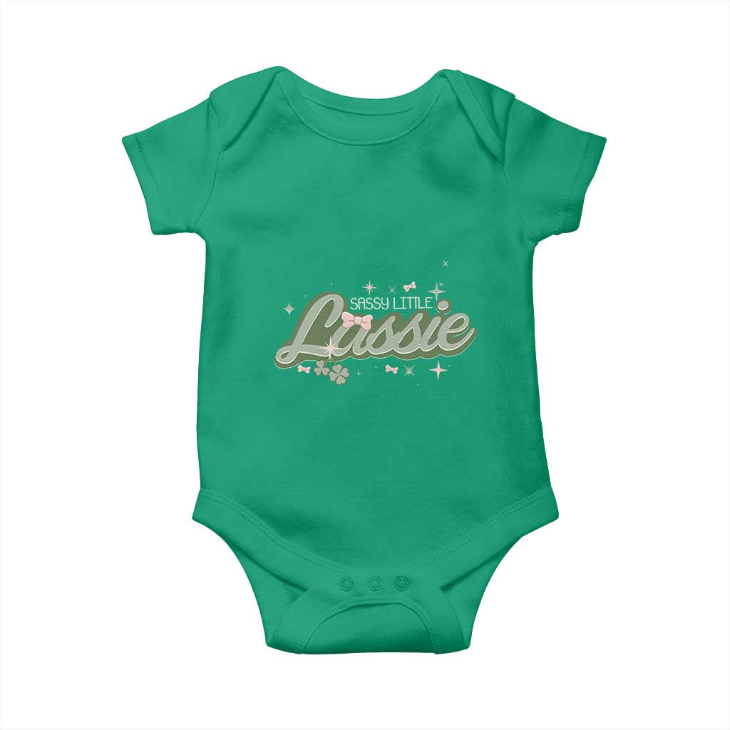 Cute St Patricks Day Baby Onesie Sassy Little Lassie for Girl Kids TS02 Irish Green Print Your Wear