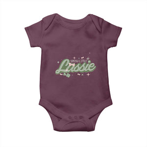 Cute St Patricks Day Baby Onesie Sassy Little Lassie for Girl Kids TS02 Maroon Print Your Wear