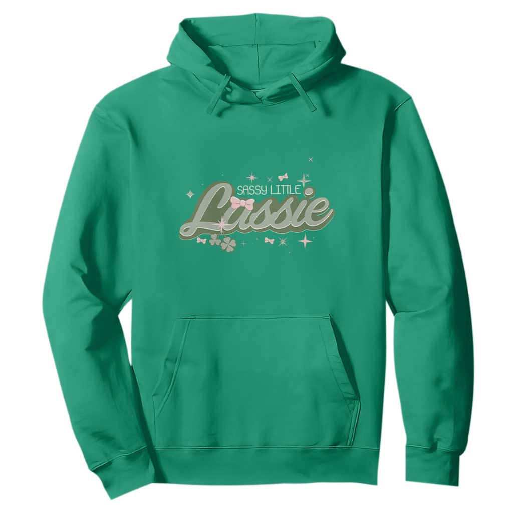 Cute St. Patricks Day Hoodie Sassy Little Lassie for Girl Kids TS02 Irish Green Printyourwear