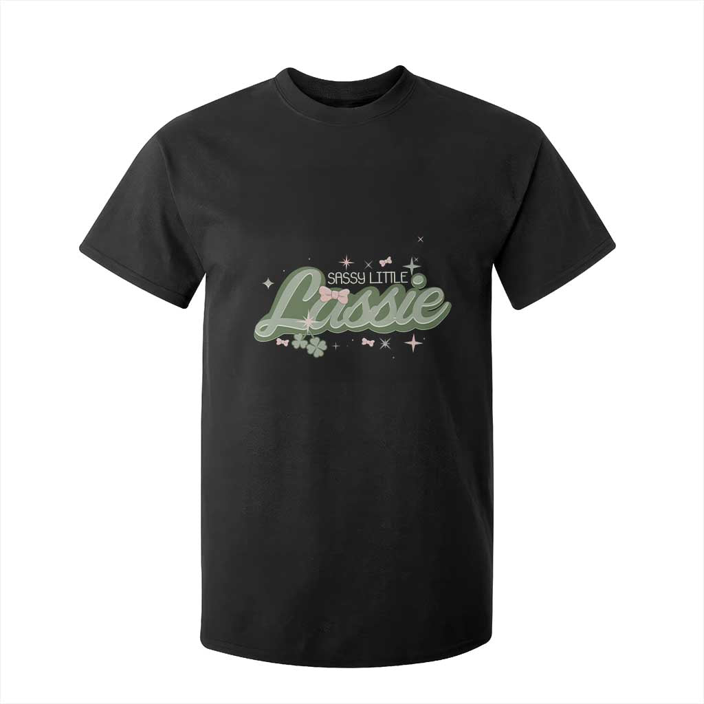 Cute St Patricks Day T Shirt For Kid Sassy Little Lassie for Girl Kids TS02 Black Print Your Wear