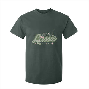 Cute St Patricks Day T Shirt For Kid Sassy Little Lassie for Girl Kids TS02 Dark Forest Green Print Your Wear