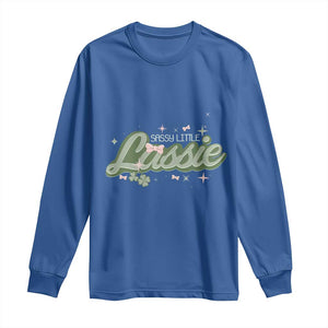 Cute St Patricks Day Long Sleeve Shirt Sassy Little Lassie for Girl Kids TS02 Royal Blue Print Your Wear