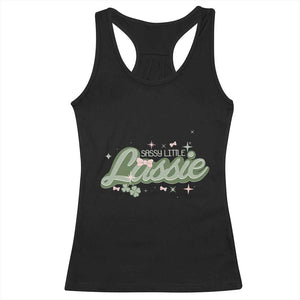 Cute St Patricks Day Racerback Tank Top Sassy Little Lassie for Girl Kids TS02 Black Print Your Wear