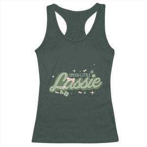 Cute St Patricks Day Racerback Tank Top Sassy Little Lassie for Girl Kids TS02 Dark Forest Green Print Your Wear