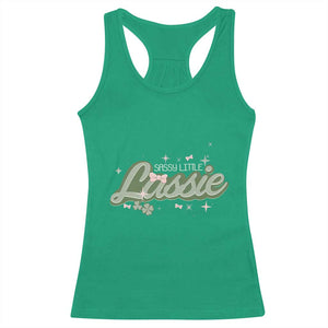 Cute St Patricks Day Racerback Tank Top Sassy Little Lassie for Girl Kids TS02 Irish Green Print Your Wear