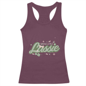 Cute St Patricks Day Racerback Tank Top Sassy Little Lassie for Girl Kids TS02 Maroon Print Your Wear
