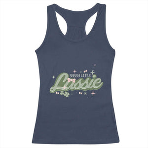 Cute St Patricks Day Racerback Tank Top Sassy Little Lassie for Girl Kids TS02 Navy Print Your Wear