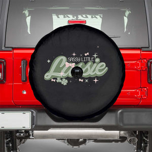 Cute St Patricks Day Spare Tire Cover Sassy Little Lassie for Girl Kids TS02 Black Print Your Wear