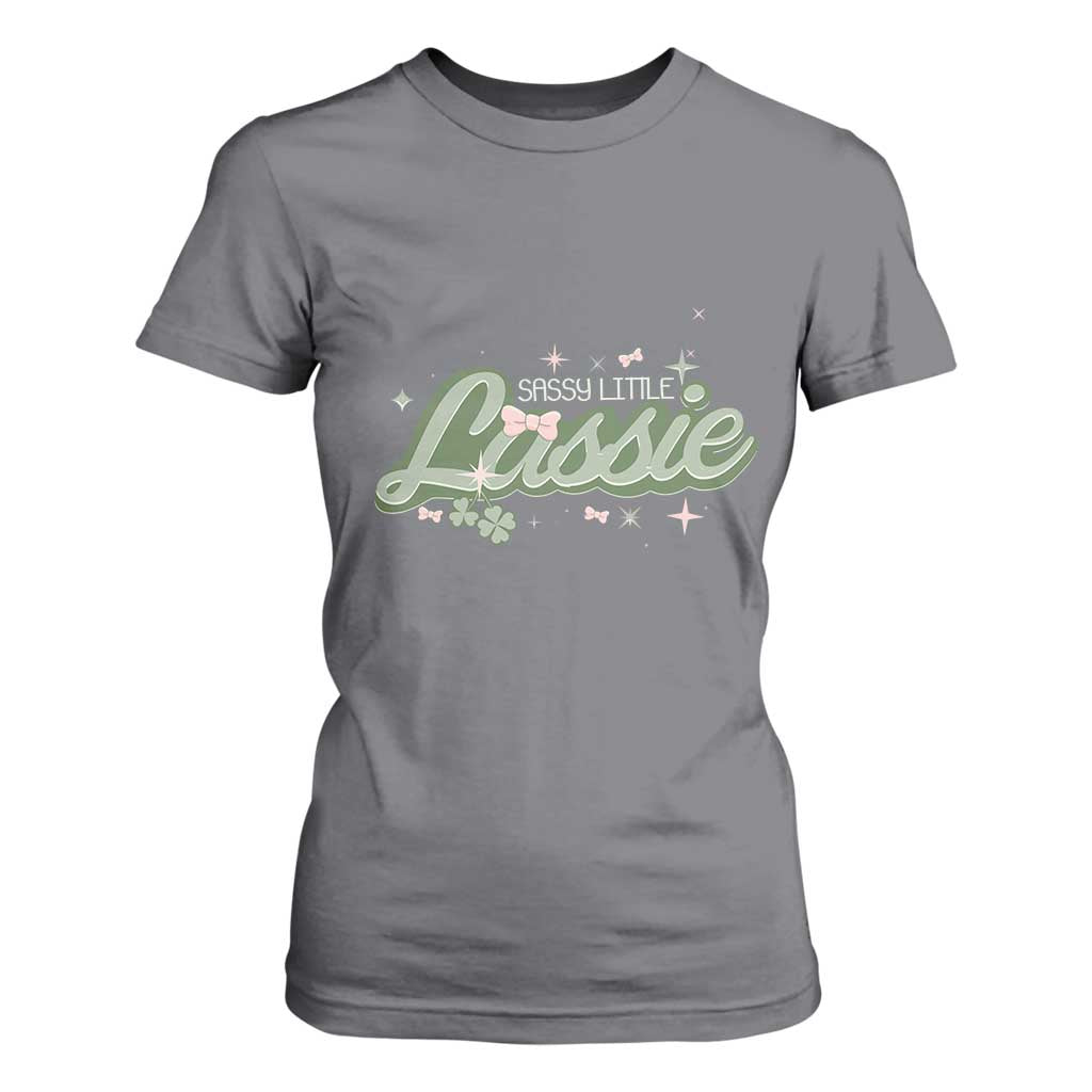 Cute St Patricks Day T Shirt For Women Sassy Little Lassie for Girl Kids TS02 Charcoal Print Your Wear