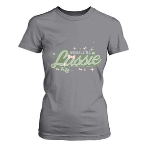 Cute St Patricks Day T Shirt For Women Sassy Little Lassie for Girl Kids TS02 Charcoal Print Your Wear
