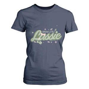 Cute St Patricks Day T Shirt For Women Sassy Little Lassie for Girl Kids TS02 Navy Print Your Wear