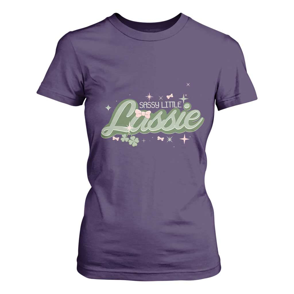 Cute St Patricks Day T Shirt For Women Sassy Little Lassie for Girl Kids TS02 Purple Print Your Wear