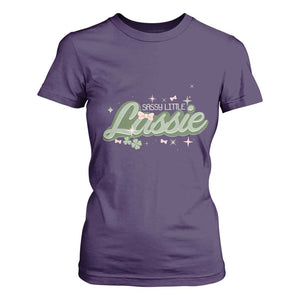 Cute St Patricks Day T Shirt For Women Sassy Little Lassie for Girl Kids TS02 Purple Print Your Wear